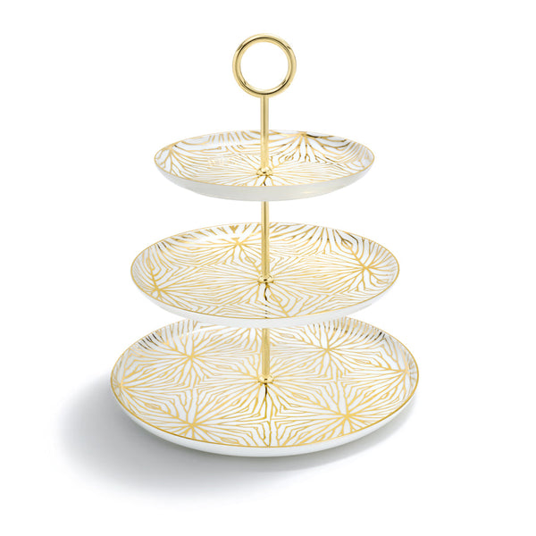 Talianna - Lilypad 3-Tiered Stand White / Gold
