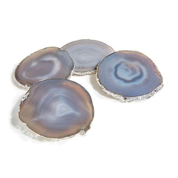 Lumino - Gemstone Silver Coasters (Set of 4)