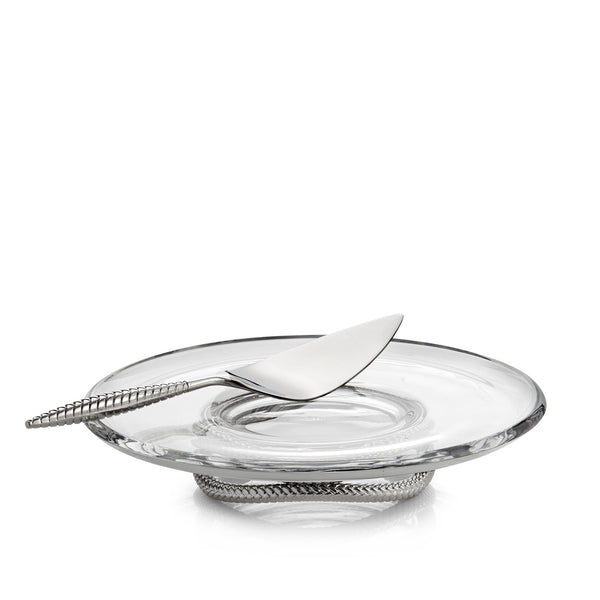 Braid Pedestal Cake Plate w/ Cake Server