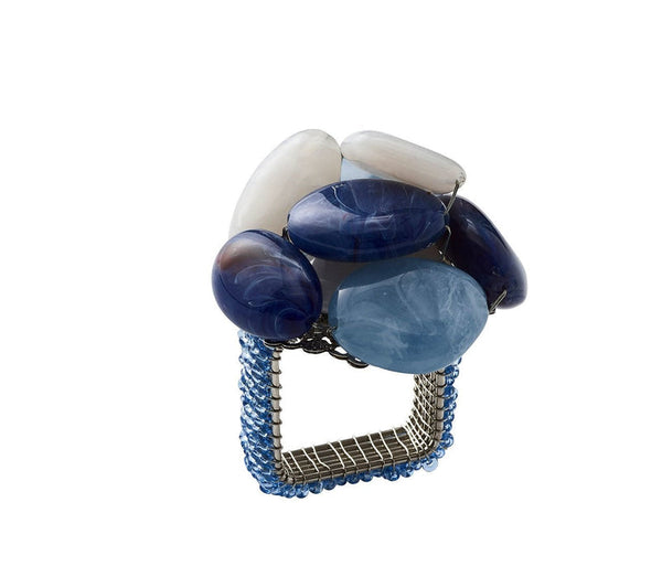 Sea Stone - Navy Napkin Ring (Set of 4)