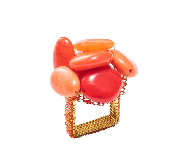 Sea Stone - Orange Napkin Ring (Set of 4)