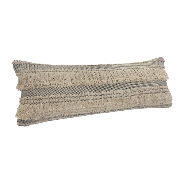 Gray Over Tufted Farmhouse Throw Pillow Rectangle