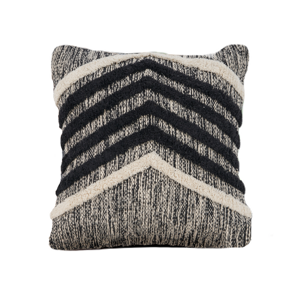 Black Pinstripe Throw Pillow Square