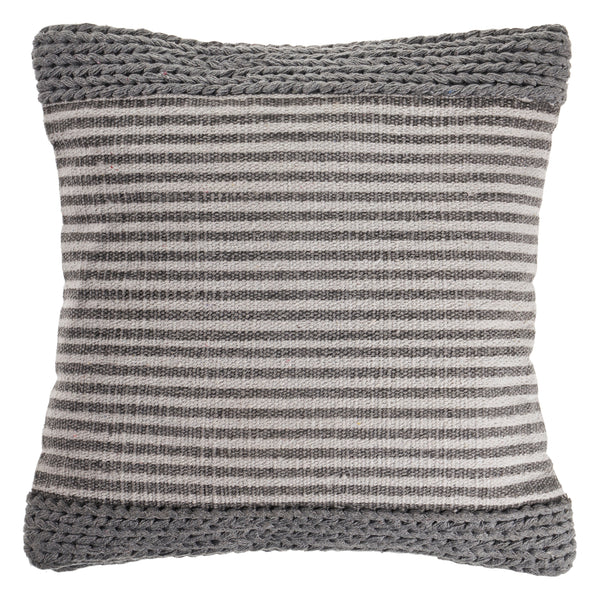Farmhouse Striped and Textured Throw Pillow  Square