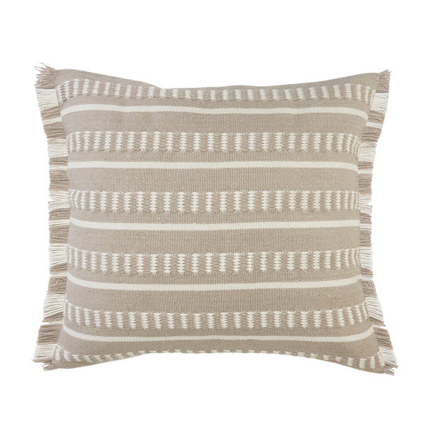 Dash Striped Indoor Outdoor Oversized Throw Pillow with Fringe Square