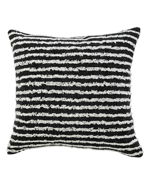Black Wispy Ways Throw Pillow Square
