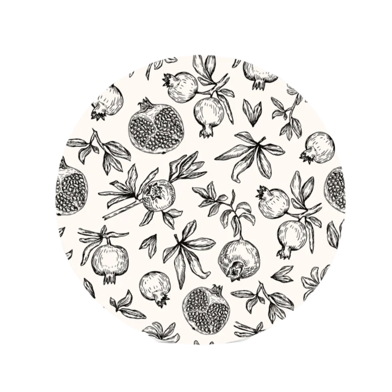 Parallel Designs Pomegranate Black / White Insert Placemat – Il'argento