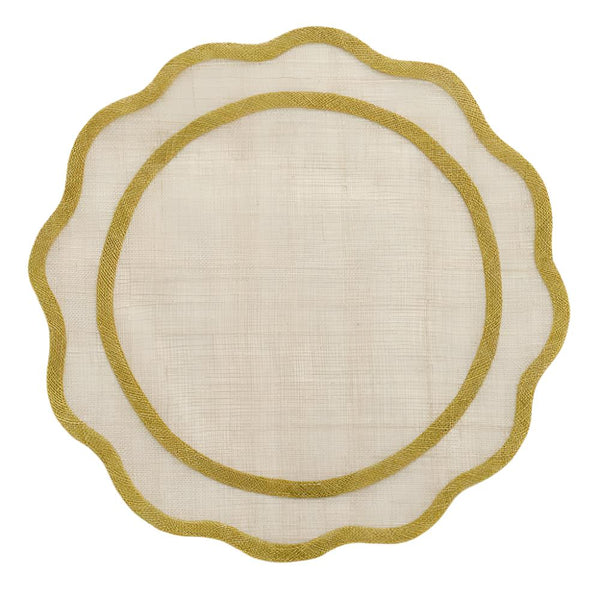 Rice Paper - Yellow Scalloped Placemat (Set of 4)