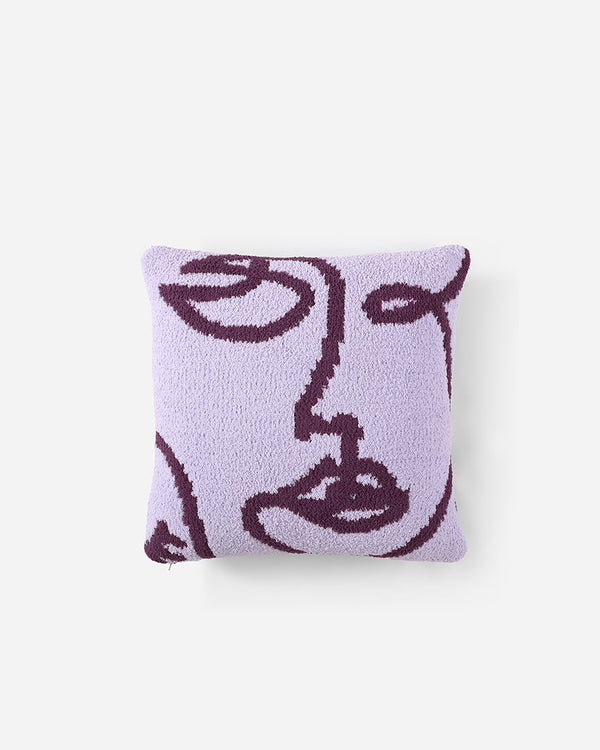 Faces Throw Pillow Grape - Lavender