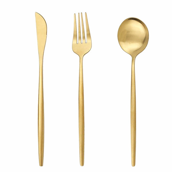 Dinner - Gold Cutlery - Service for 6 (Set of 18)