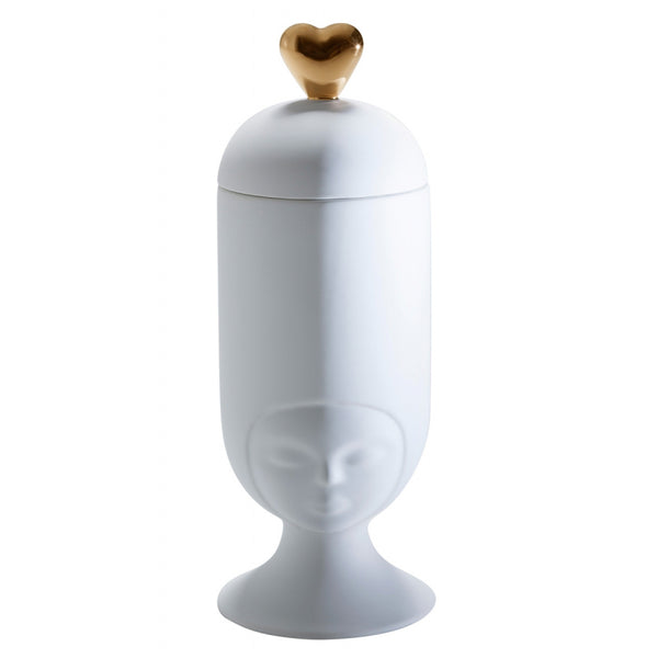 Clara - Sister Satin White / Glossy Gold Heart