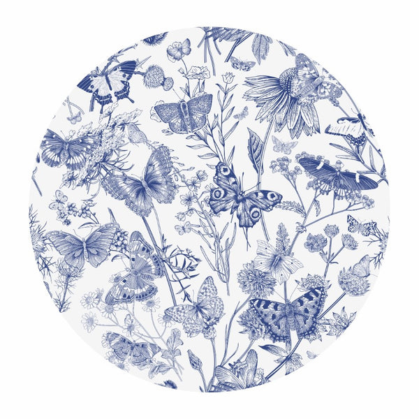 Butterflies - Blue Round Insert (Set of 8)