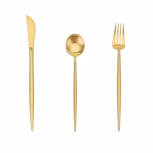 Dessert - Gold Cutlery - Service for 4 (Set of 12)